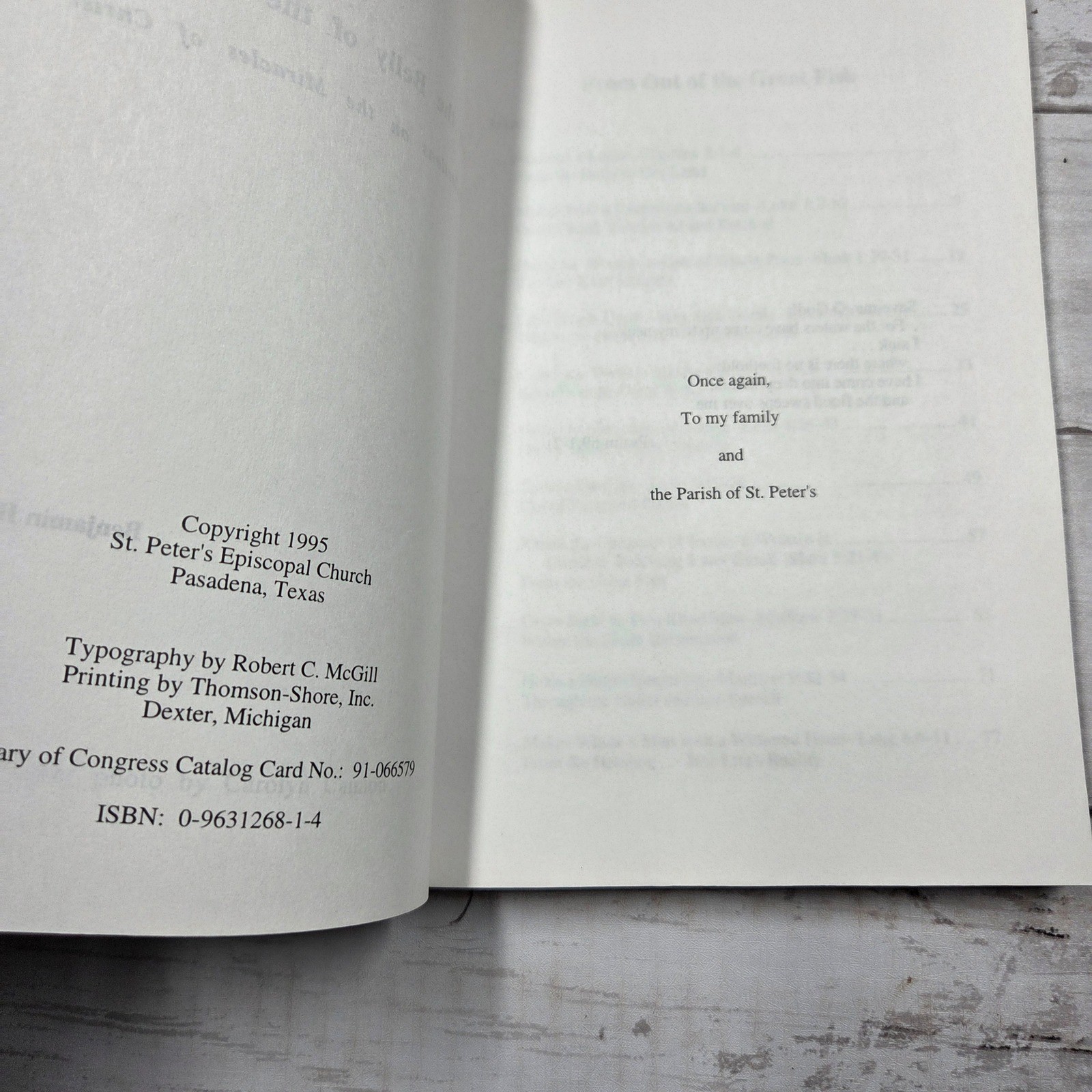 From the Belly of the Great Fish Benjamin H Skyles 1995 Signed & Inscribed