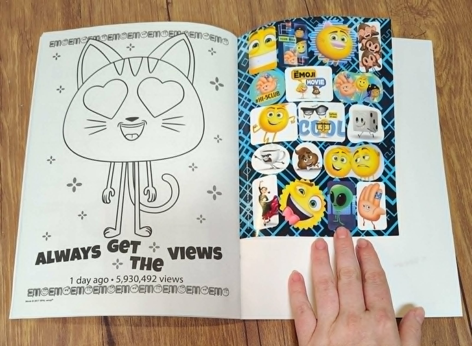 The Emoji Movie Coloring and Activity Book with Crayons includes Stickers