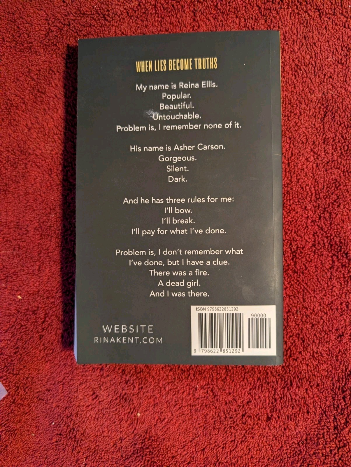 All the Lies (Lies & Truths Duet Book #1) Rina Kent .. 2022 Trade Paperback OOP