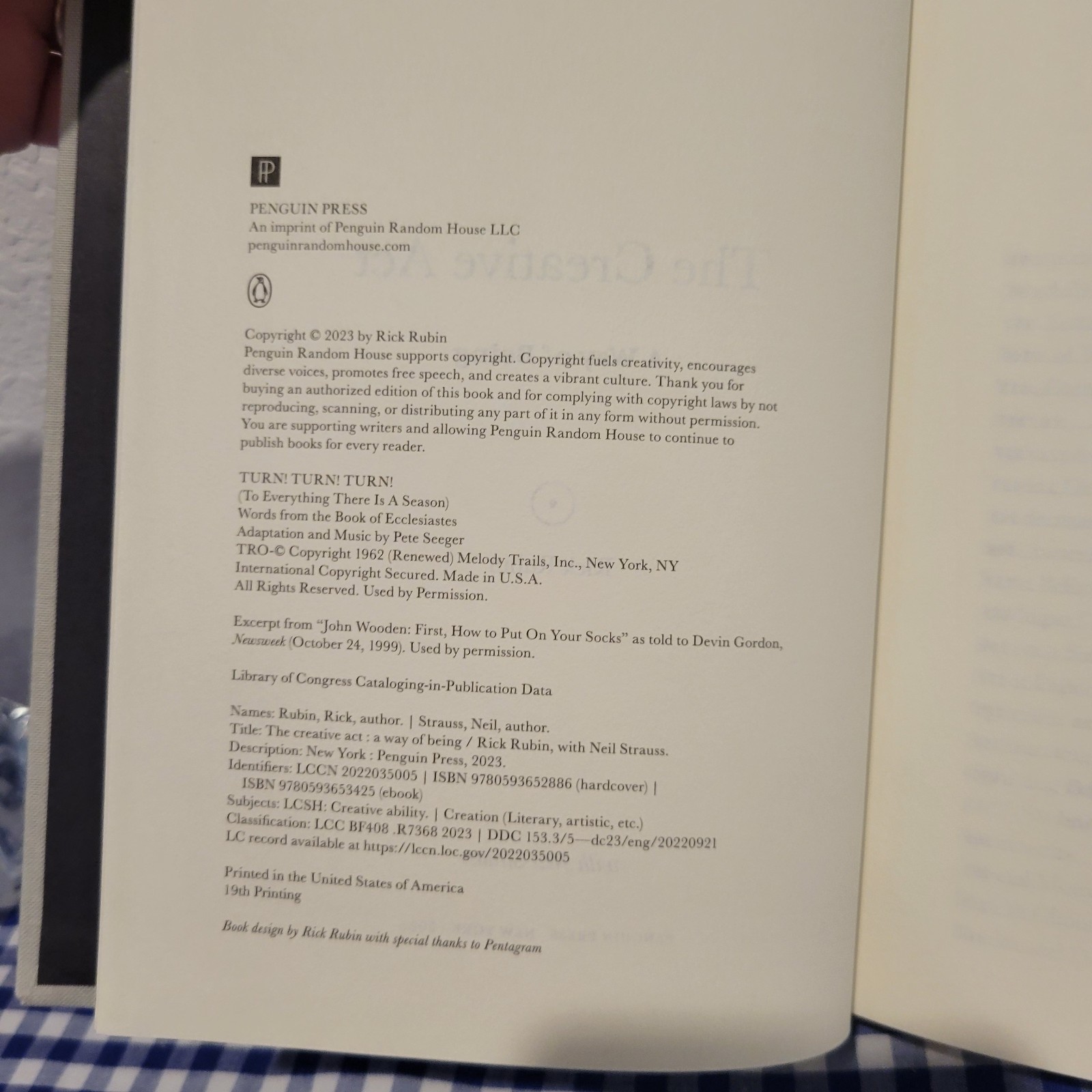 The Creative Act: A Way of Being – Hardcover By Rubin, Rick – GOOD