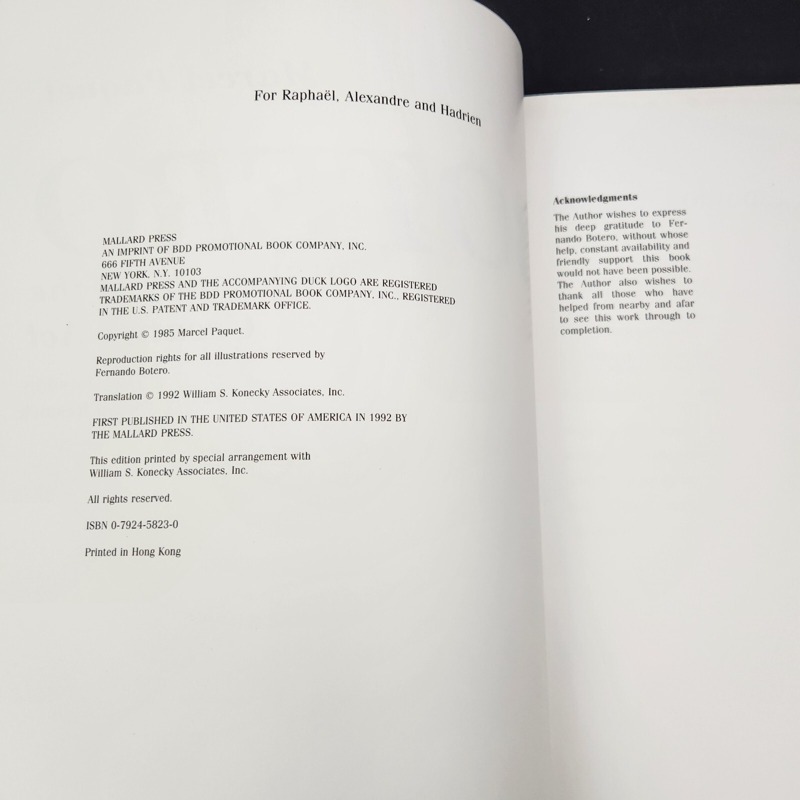 Marcel Paquet BOTERO Philosophy of the Creative Act 1992 Artist Monograph