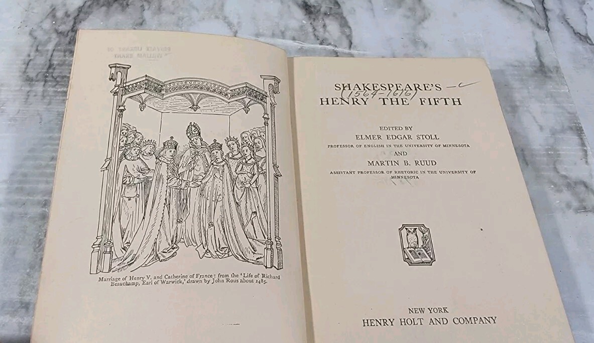 English Readings Shakespeare Henry V Stoll 1922 Hardback Book