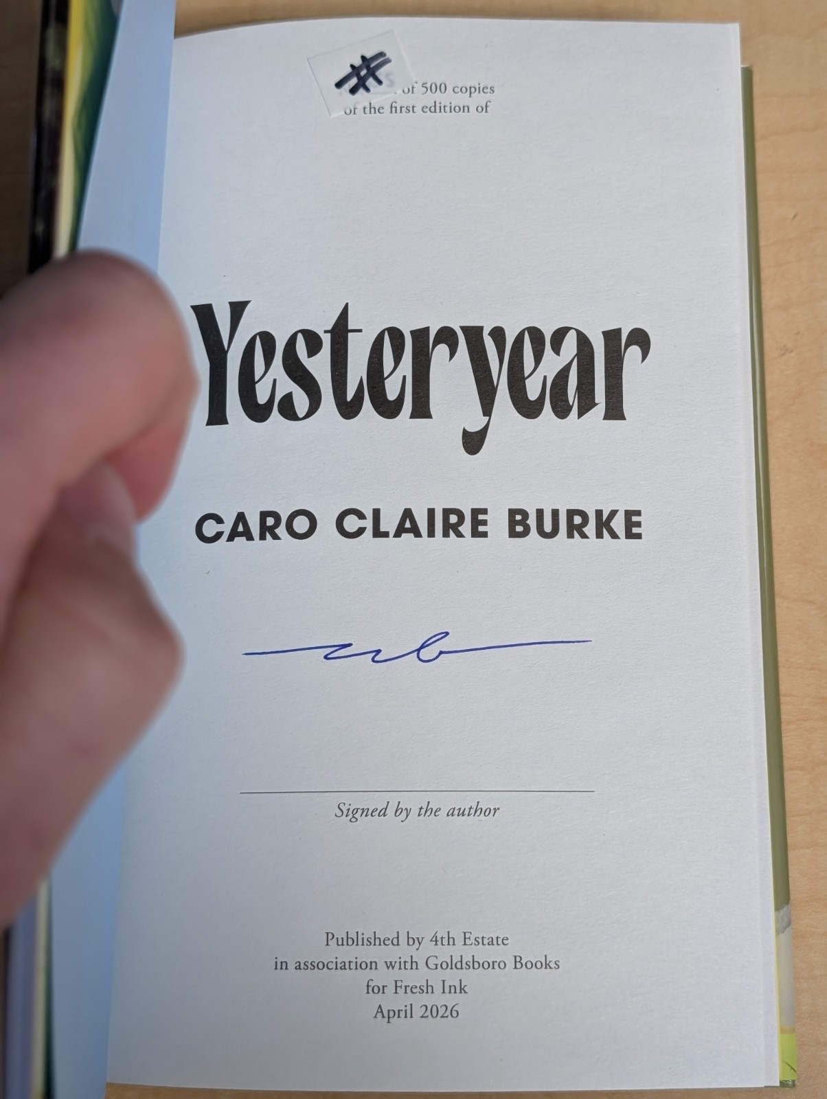 🕰️Caro Claire Burke YESTERYEAR Signed Numbered Goldsboro Fresh Ink /500