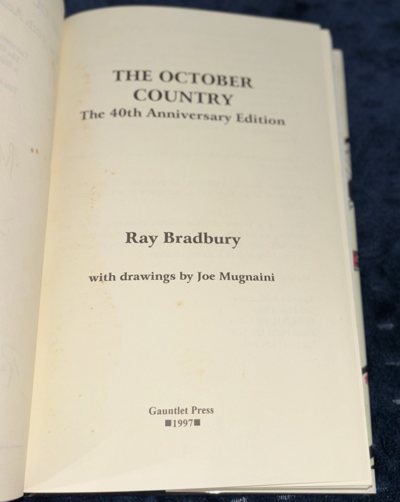 Ray Bradbury: The October Country 40th Signed/ Numbered: PC of 500 & Xmas Card