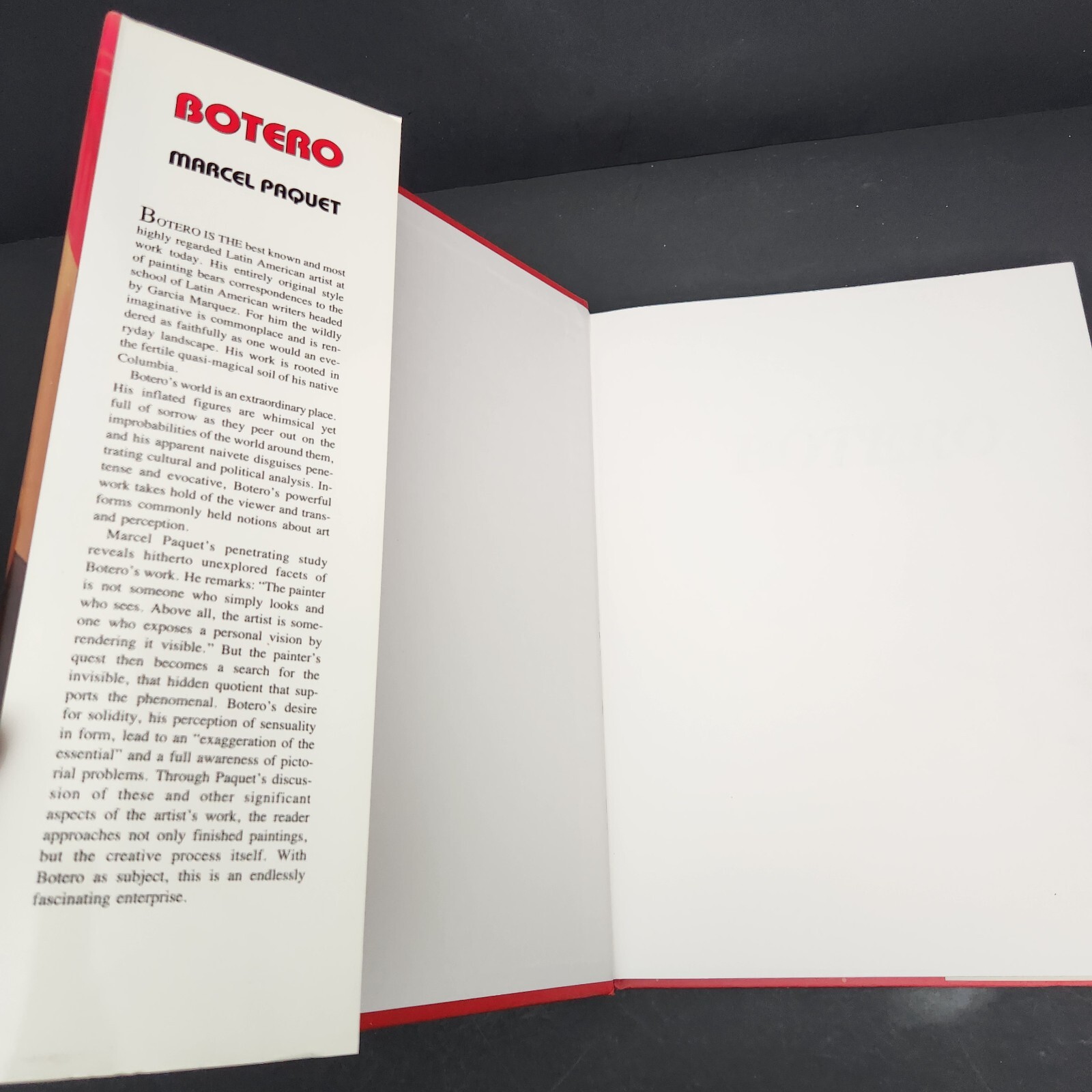 Marcel Paquet BOTERO Philosophy of the Creative Act 1992 Artist Monograph
