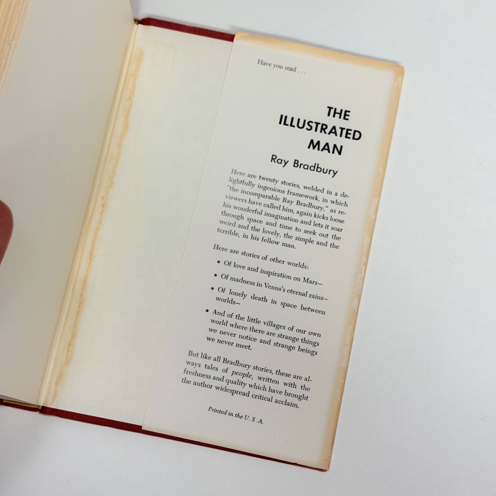 Ray Bradbury The Martian Chronicles 1958 Doubleday Vintage Hardcover Dust Jacket