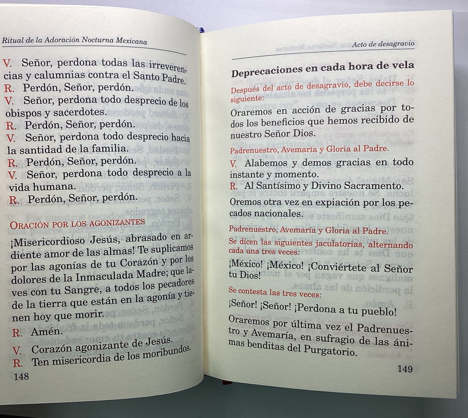 Ritual Oficial De La Adoracion Nocturna Mexicana Spanish Book Prayers Adoration