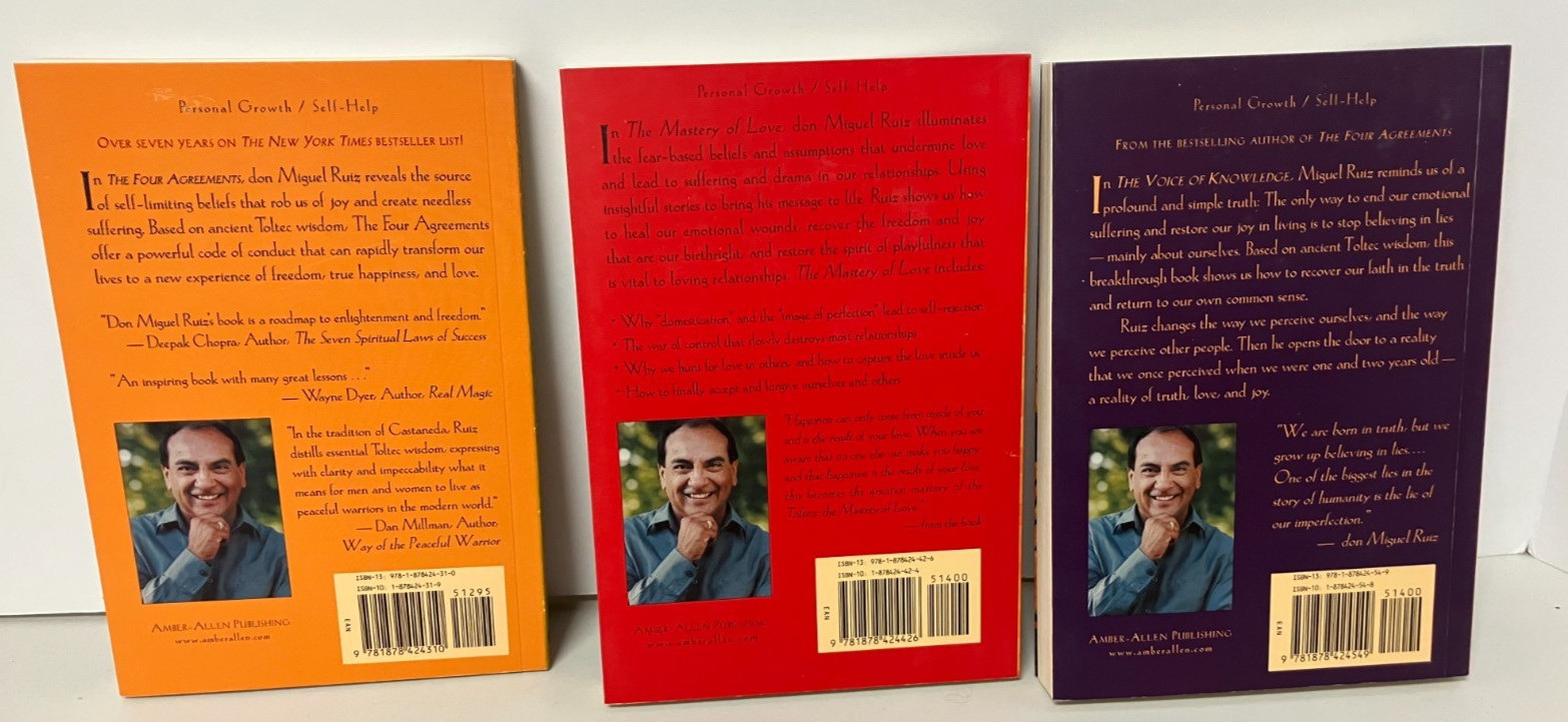 Lot of 3 Don Miguel Ruiz Voice of Knowledge Mastery of Love Four Agreements NEW