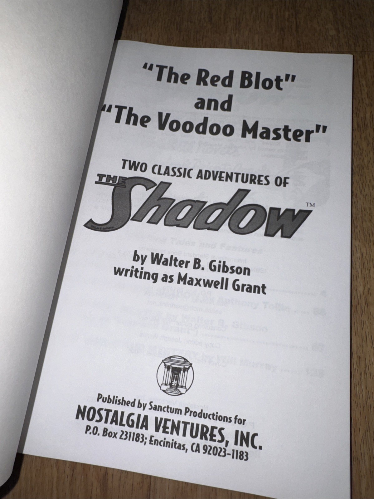 THE SHADOW #3 THE RED BLOT AND THE VOODOO MASTER By Maxwell Grant & Walter New