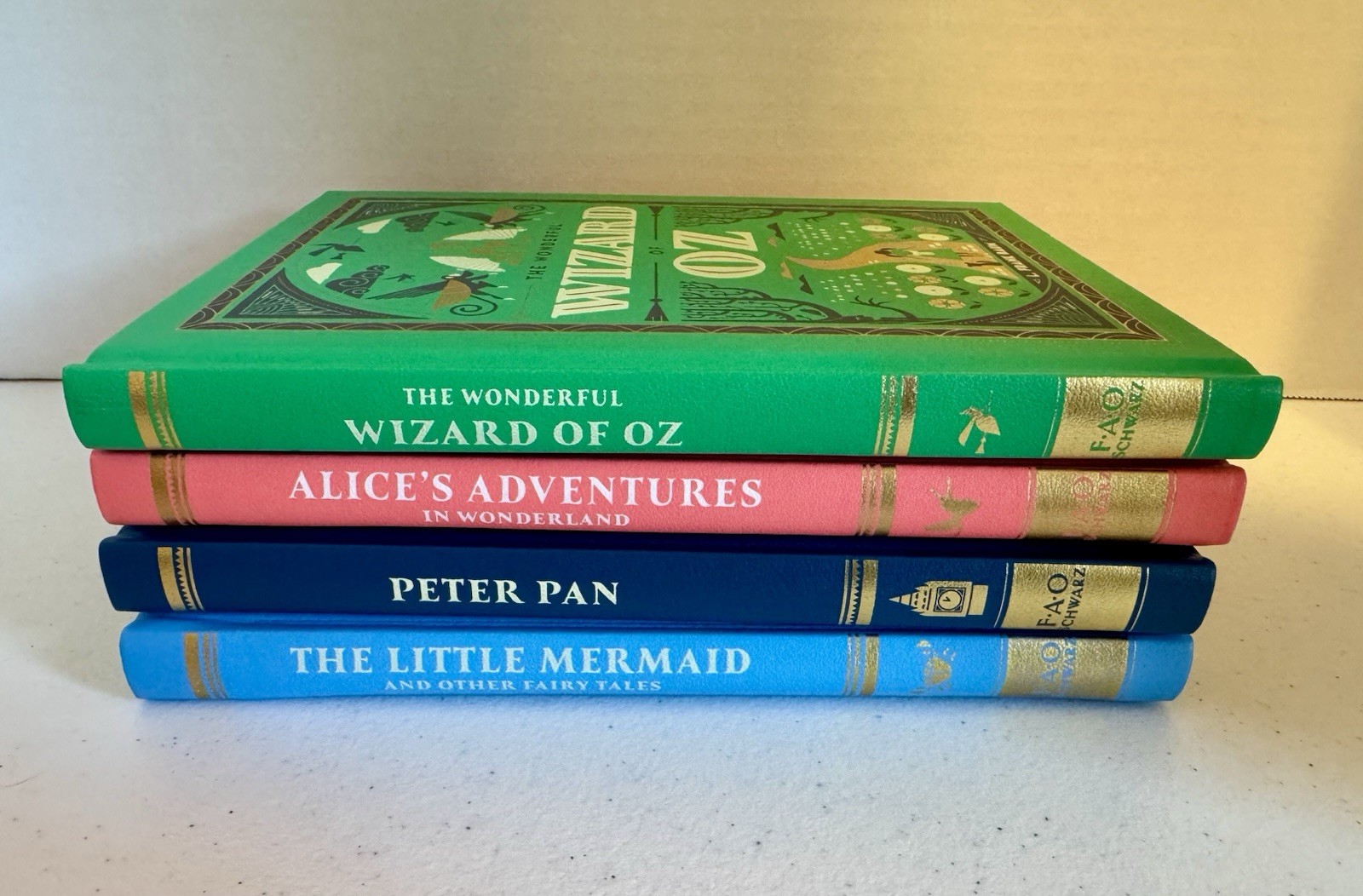 Classic Books Set of 4 Gilded Library Bundle Disney FAO Schwartz Painted Edge