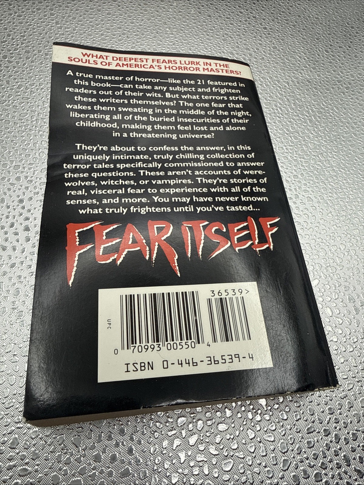 Vtg Fear Itself by Jeff Gelb 1995 1st Ed. Horror 21 Blood-chilling Stories Book