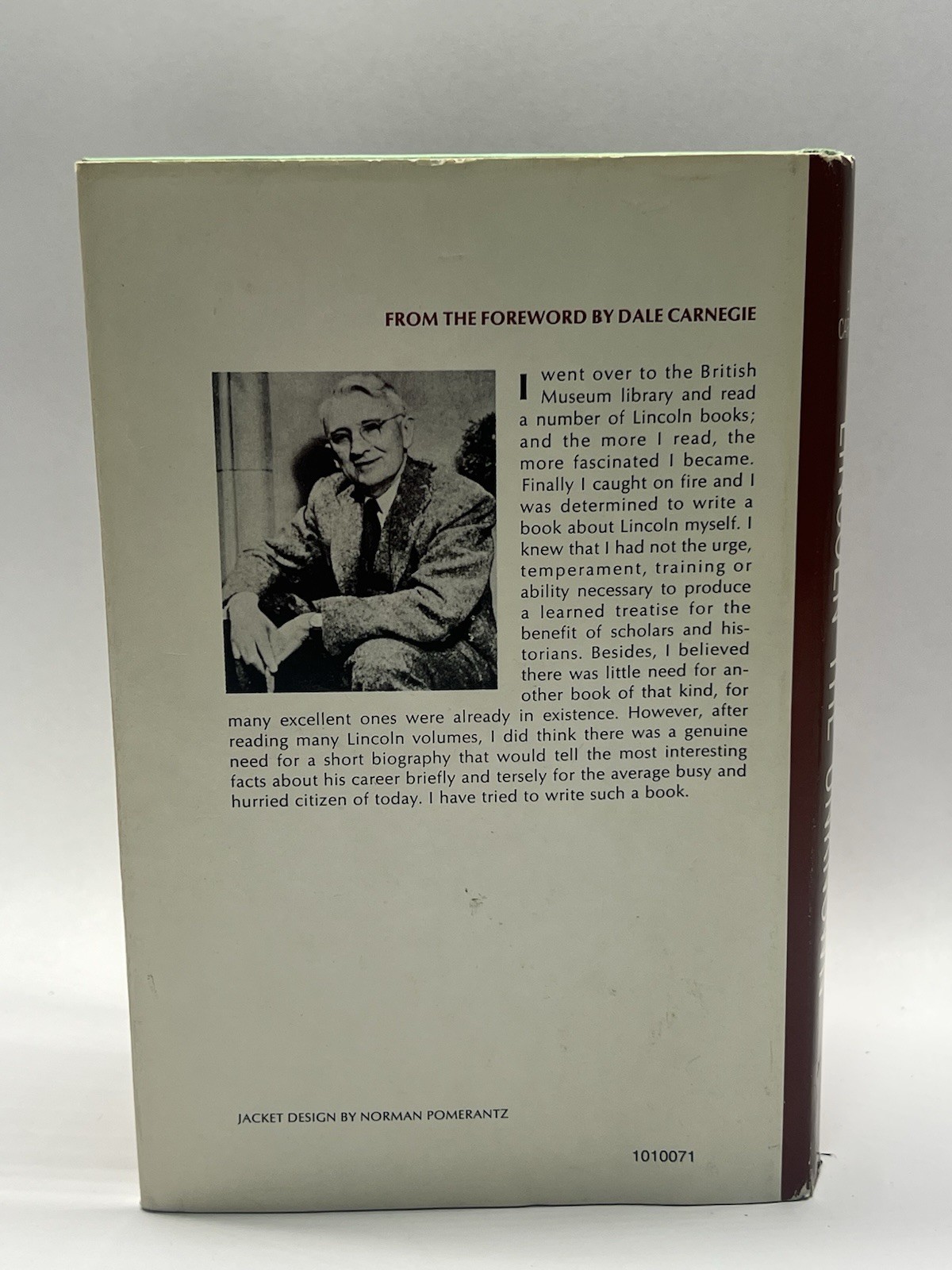 Lincoln the Unknown Dale Carnegie HC w/ DJ Dale Carnegie Course Edition