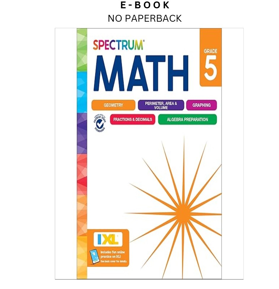Spectrum 5th Grade Math Workbooks, Mathematics Activity Book, Spectrum 2024