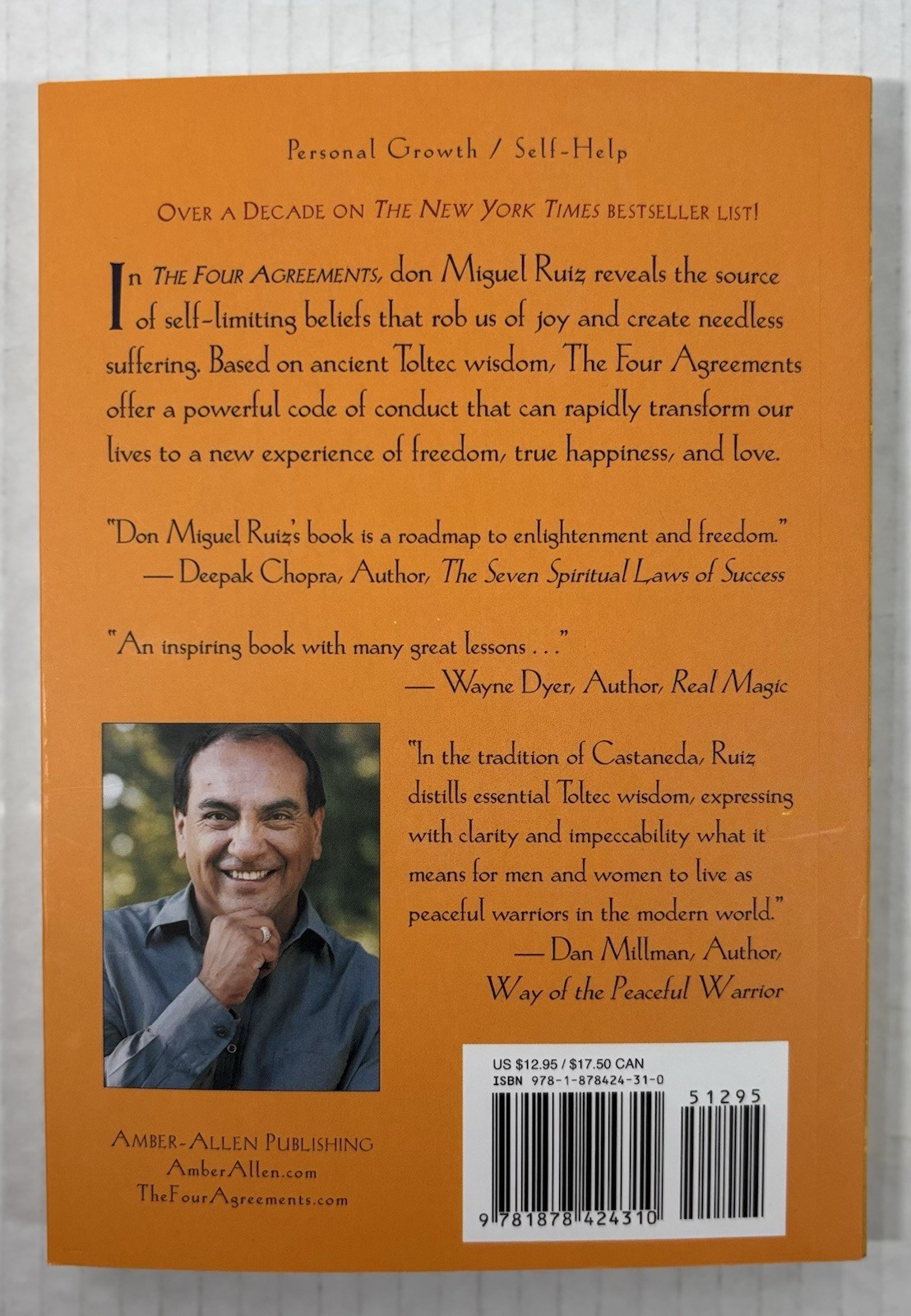 The Four Agreements 4 Don Miguel Ruiz Toltec Wisdom Guide Practical Freedom PB