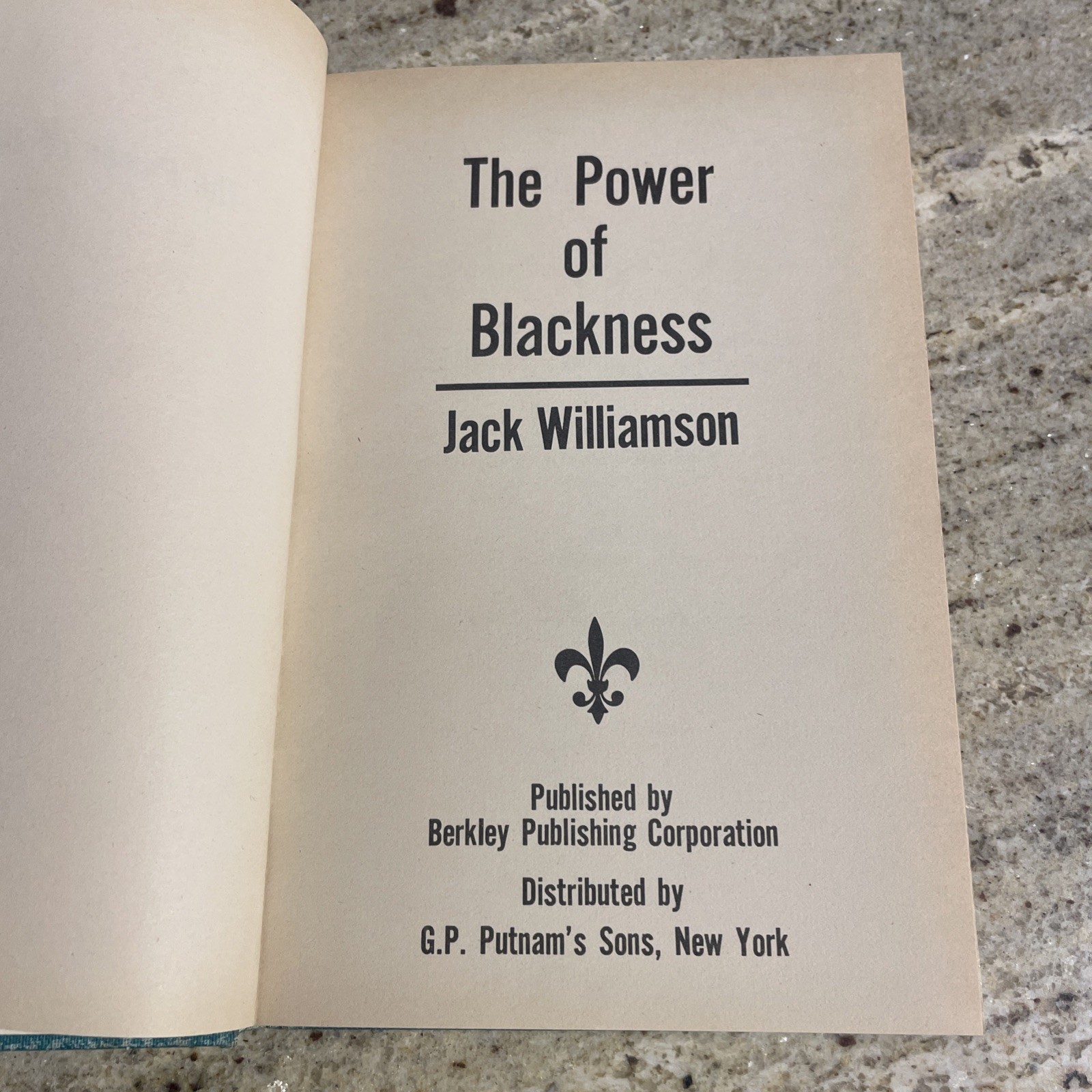 The Power of Blackness by Jack Williamson (HCDJ) Berkley 1st Edition 1976 Sci-Fi
