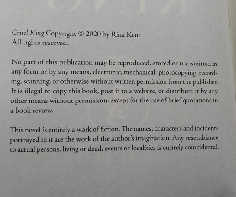 Cruel King by Rina Kent Special Edition 2020 HC