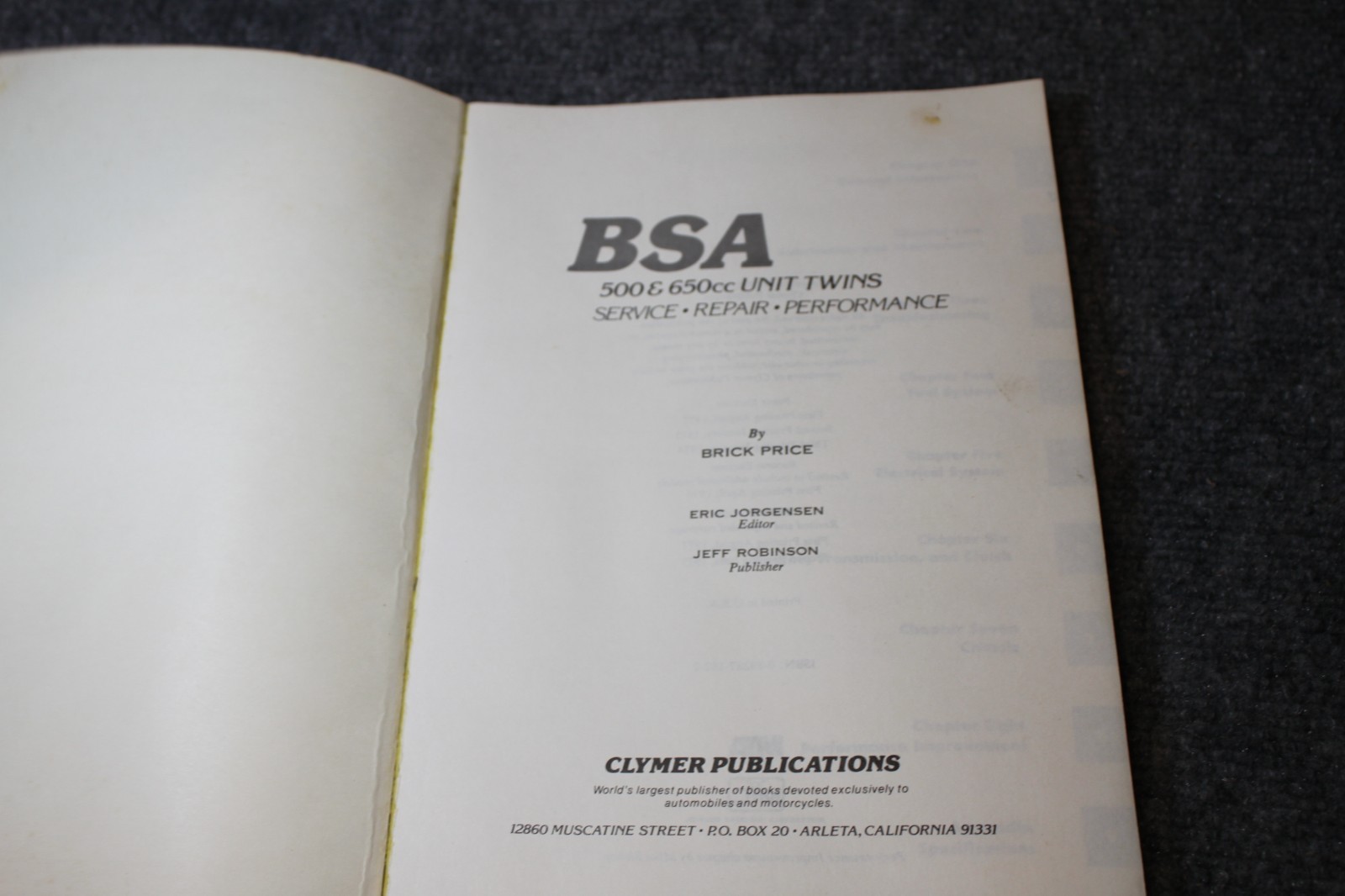 CLYMER BSA 500 &650CC Twins Motorcycle Service Repair Manual M302