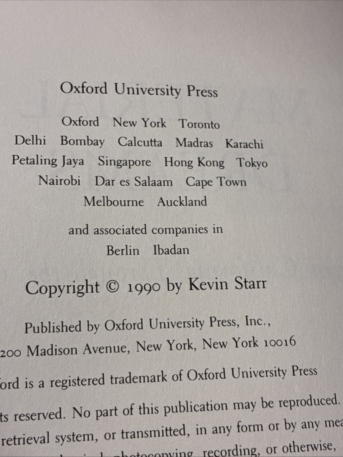 MATERIAL DREAMS by Kevin Starr HBDJ 1990 First Edition